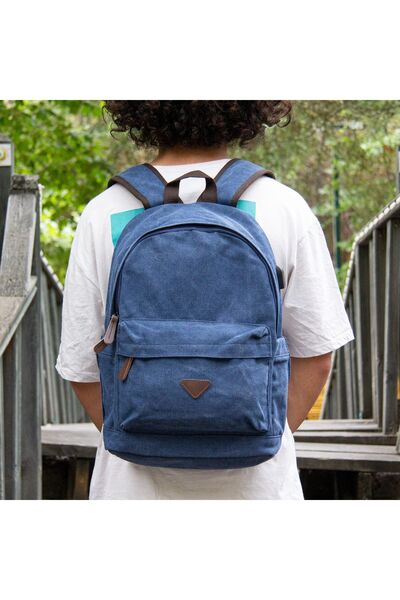 Alone 5044 Синій полотняний рюкзак для ноутбука - дизайн з окулярами