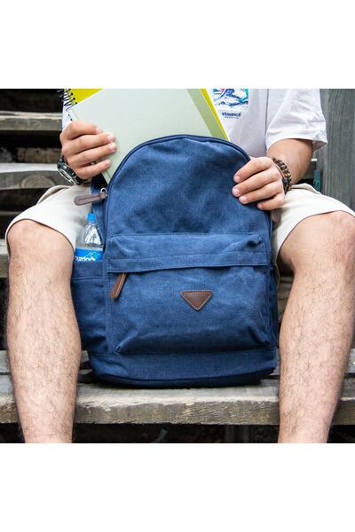 Alone 5044 Синій полотняний рюкзак для ноутбука - дизайн з окулярами