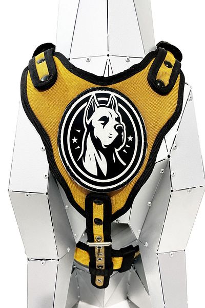 Tasma Market Premium Dogo Dog - Mustard Yellow Chest and Waist Collar