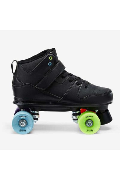 DOGASTR Oxelo Adult Quadricycle Roller Skates - Black