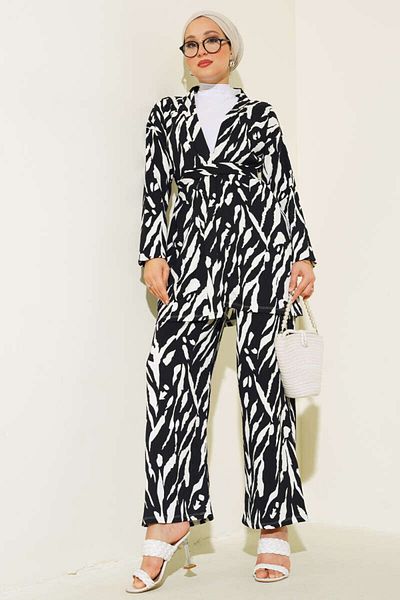 VOLT CLOTHİNG Patterned Wrapped Women's Kimono Set