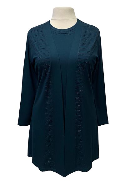 Giyinen Mağazaları Petrol Blue Stylish Stone - Μακρυμάνικο Βαμβακερό Σετ Μητέρας