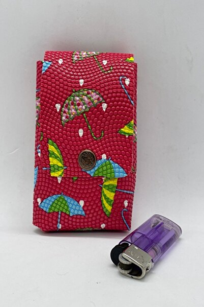 MENİSE Kırmızı Şemsiye Desenli Sigaralık