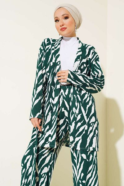 VOLT CLOTHİNG Kadın Desenli Bürümcük Kimono Takım