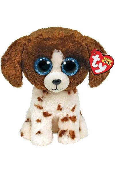 TY Beanie Boos MUDDLES brown and white dog sevimli peluş kahverengi köpek 24 cm