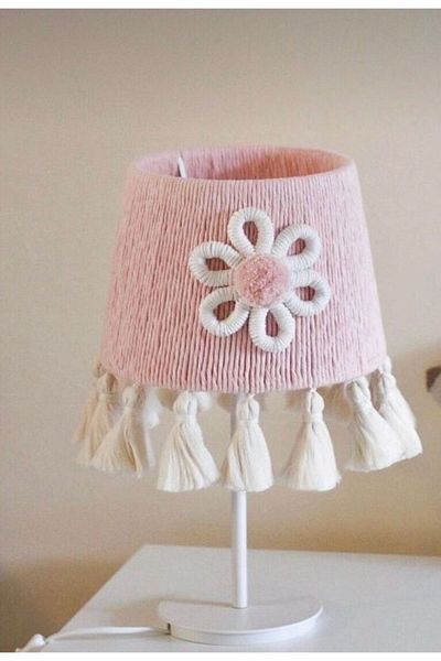 tasarimakromem35 Macrame Flower Lampshade (Wooden Leg)