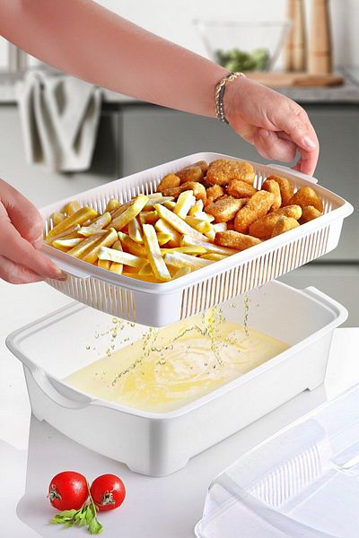 Nandy Home Square Lid, Frying, Rice and Fruit Strainer