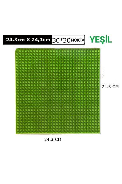 Kuzutoys Classic Uyumlu Esnek Zemin Plaka – Yeşil – 24,3x24,3cm – Yapı Blok S...
