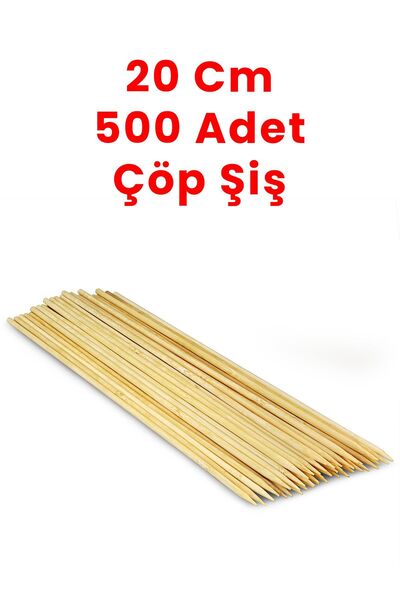 Balkan 20 cm 500 Adet Tek Kullanımlık Bambu Ahşap Tahta Çöp Şiş
