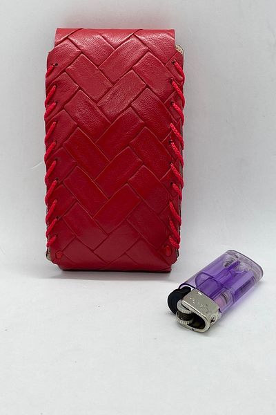 MENİSE Red Faux Leather Cigarette Holder