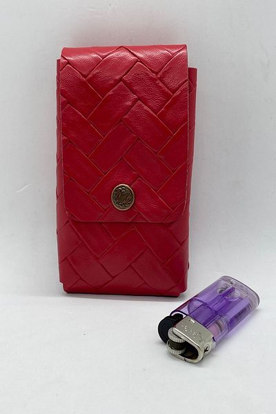 MENİSE Red Faux Leather Cigarette Holder