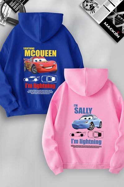 macklin Set de 2 hanorac cu glugă cu imprimeu McQueen și Sally - Design personalizat