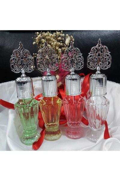 Aker Hediyelik Toptan Fiyatına 100 Cc Campet Kolonya Şişesi Dekoratif 50 Adet Gümüş Osmanlı Kapaklı Vazo Ufak Şişe
