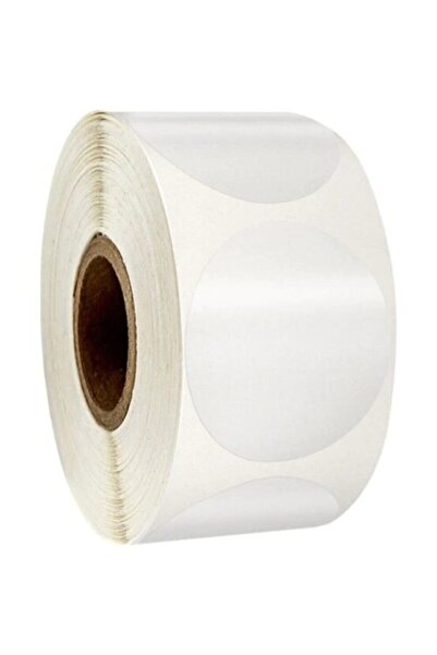 ZUIDID Yuvarlak Kesim Şeffaf Çıkartma Bant Etiket 1000 Adetlik Rulo 3 Cm