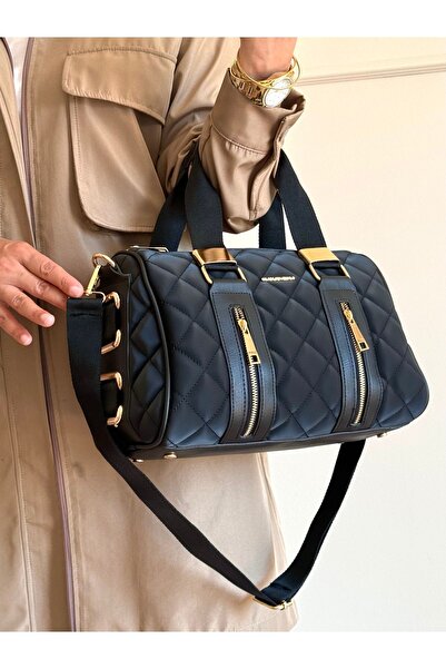 Just Polo حقيبة يد وكتف موديل اسطوانة سوداء للنساء من جستبولو Tm4085cylinder