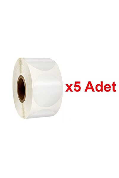 ZUIDID Yuvarlak Kesim Şeffaf Çıkartma Bant Etiket 1000 Adetlik Rulo 3 Cm - 5 ...