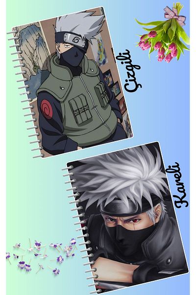animeandyourworld Kakashi hatake notebook set 2 pcs A4 size 21*30 lined + checked 60 syf