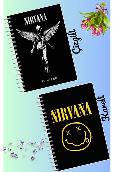 animeandyourworld Nirvana set of notebooks 2 pcs A4 size 21*30 lined + checked 60 syf