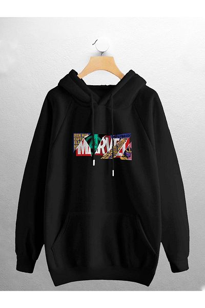 macklin Hanorac unisex cu imprimeu cu logo Marvel Avengers Design