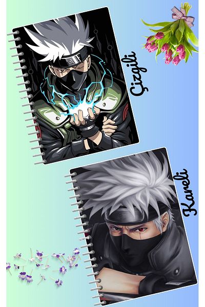 animeandyourworld Kakashi hatake notebook set 2 pcs A4 size 21*30 lined + checked 60 syf