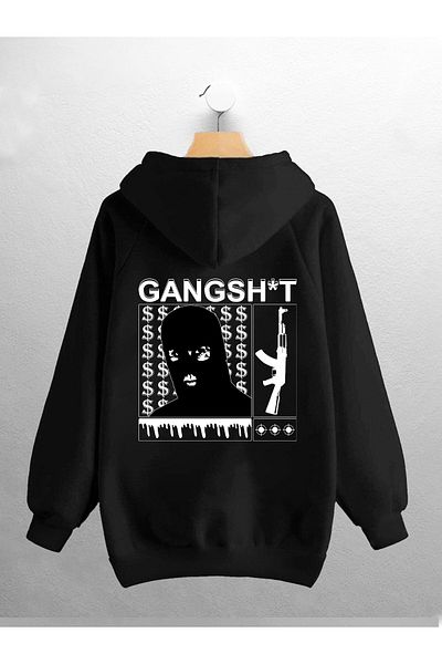 macklin Унисекс суитшърт с щампа Gangshit Gangsta за жени и мъже