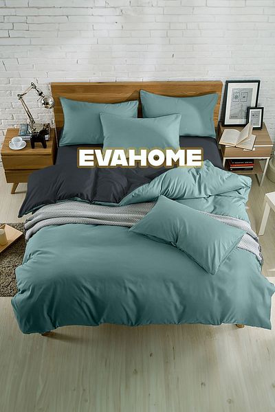 EVA Σετ Παπλωματοθήκης Βαμβακερό Διπλό Luxury Oil-Anthracite - Σεντόνια και 2 Μαξιλαροθήκες