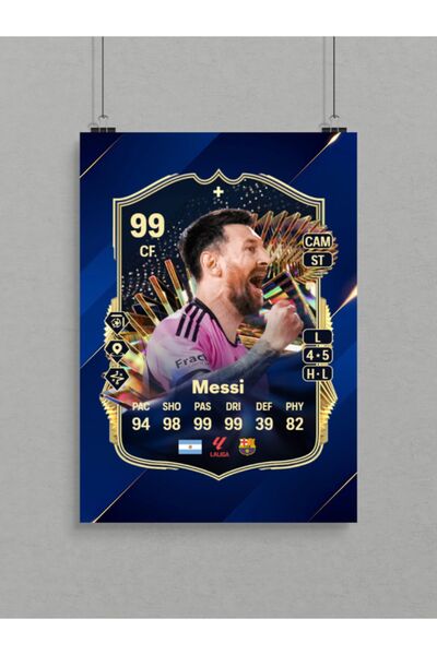 Alptiva Messi Poster - Futbol Poster - Futbol Kart Poster - Futbolcu Poster -...