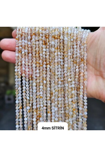 Altınsoy collection 1 Dize Doğal Hakiki Sitrin Taşı 4 MM