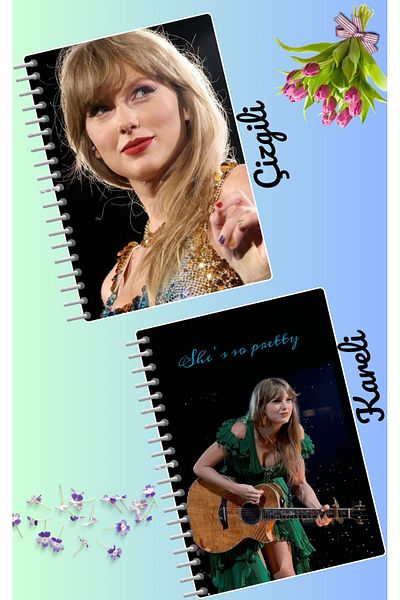 animeandyourworld Set of notebooks Taylor Swift 2 pcs A4 size 21*30 striped + checked 60 syf