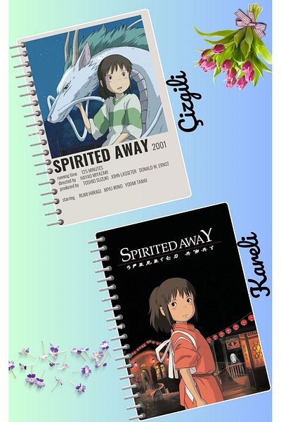 animeandyourworld Sprited away notebook set 2 pcs A4 size 21*30 lined + checked 60 syf