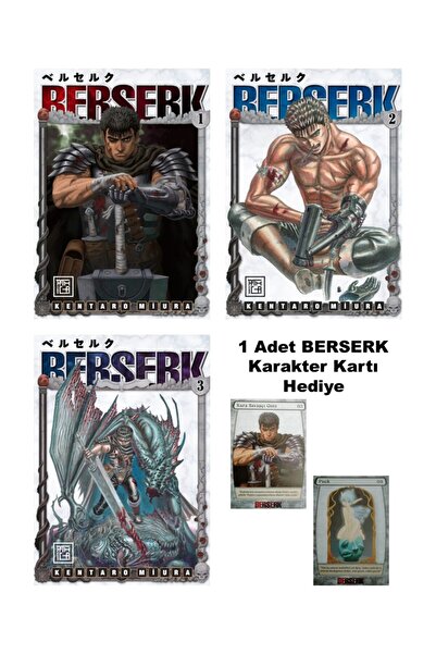 Destek Yayınları Berserk 1-2-3 Manga Seti (1 Adet Karakter Kartı Hediyeli)