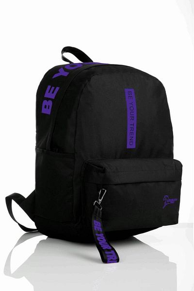 louisiana polo Geantă pentru laptop Be Your Trend Black Purple - Geantă de școală cu compartimente 1140