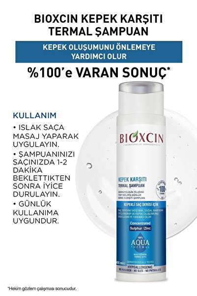 Bioxcin Aqua Thermal Kepek Karşıtı Şampuan 300ml Tüm Saç Tipleri 4'lü