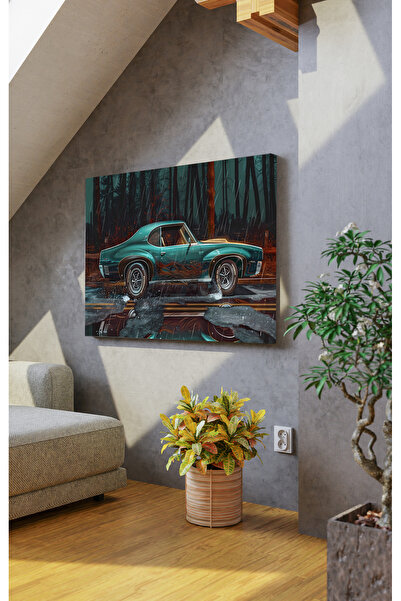 AR AJANS KANVAS TABLO Pictură decorativă pe pânză Green Car GTI