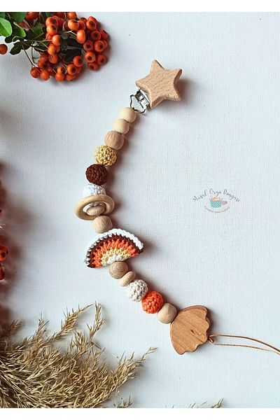 Masal Örgü Dünyası Autumn Themed Pacifier Chain/Strap
