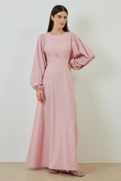 Hooopstore Rochie de in roz - Design cu mâneci balon