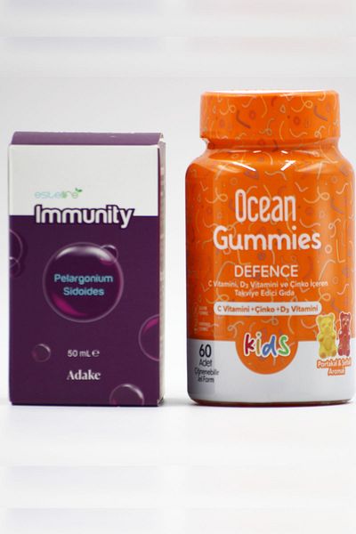 Ocean Gummies Defense Kids - 60 Gel Tablets, African Geranium 50ml Immunity