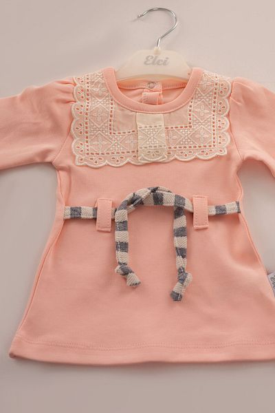 Kinder Baby Elci Baby Baby Girl - طقم مكون من قطعتين مع ياقة مطرزة 6897