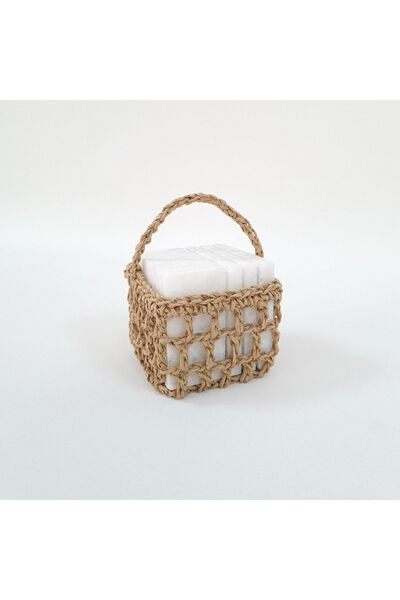 KarmaBoutik Doğal Mermer Hasır Sepetli Kapı Stoperi