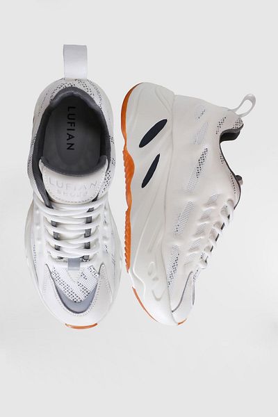 Lufian Men's Sneakers - High Sole, Lace-up, White