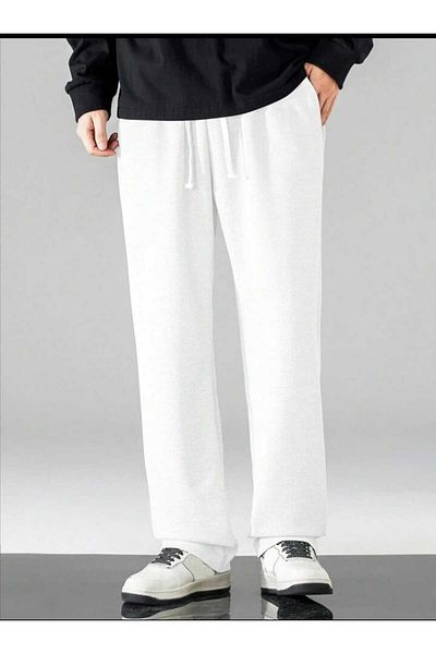 yg ydn giyim WhitE RElaxEd Fit Baggy SwEatpants