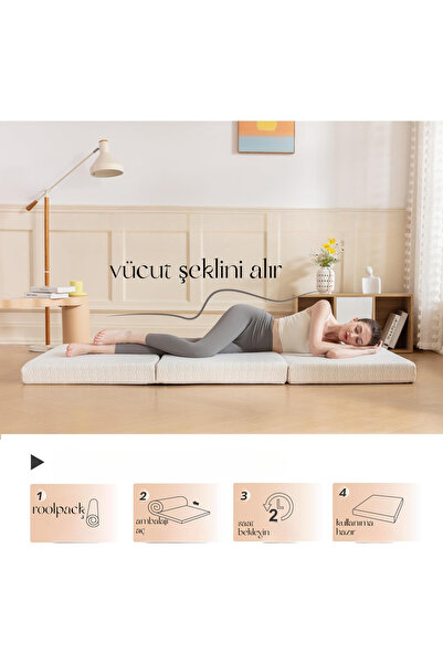 sleepnice SLEEPNİCE VİSCO ORGANİC KUMAŞ KATLANIR KOLTUK KATLANIR YATAK YOGA MATI
