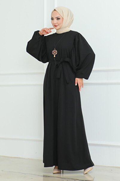 Genel Markalar Liva Tesettür Elbise  SİYAH