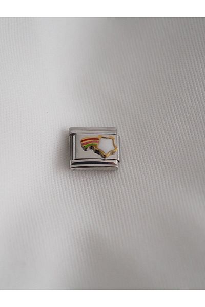 Planet Butik Star Patterned Italian Charm - with Tail