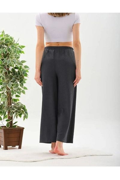 AKAL Seersucker Fabric Wide Leg Pants