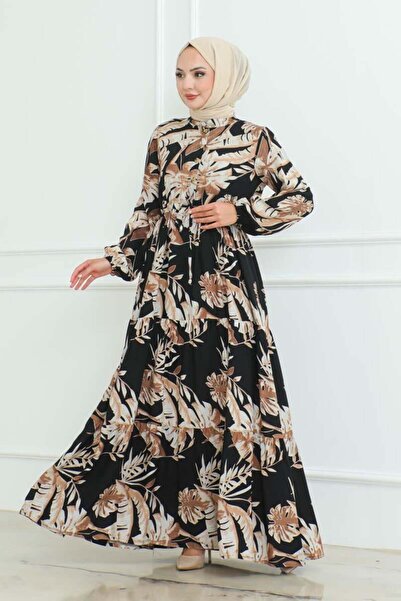 SGS Μαύρο Φόρεμα Μαύρο Χιτζάμπ - Μοτίβο Παλάμης