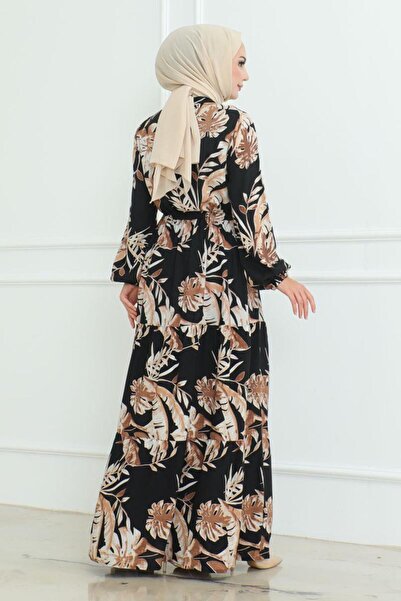 SGS Μαύρο Φόρεμα Μαύρο Χιτζάμπ - Μοτίβο Παλάμης