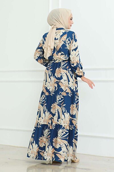 SGS Φόρεμα Ινδίγκο Τεσετύρ - Μοτίβο Παλάμης