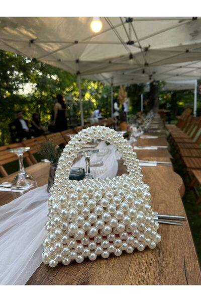 ALLBUY Özel Tasarım Mini İnci Boncuklu El Çantası | Zarif ve Şık