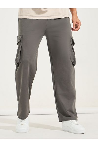 Styli Oversized Straight Leg Joggers with Cargo Pockets
